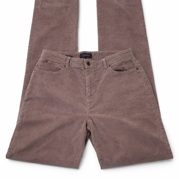 Talbots Heritage Corduroy Pants Size 12 Gray Boho Classic Straight Leg - Picture 2 of 5